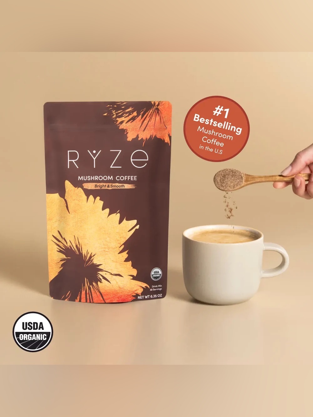RYZE Mushroom Coffee - Bright & Smooth